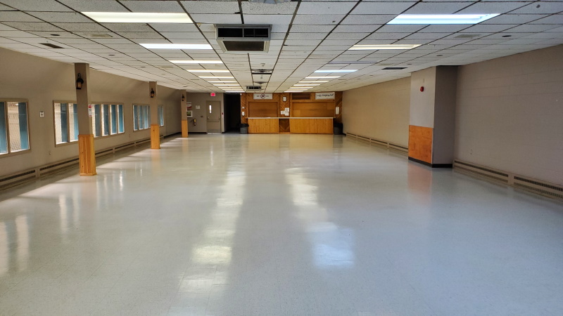 Haileybury Arena Hall empty interior photo