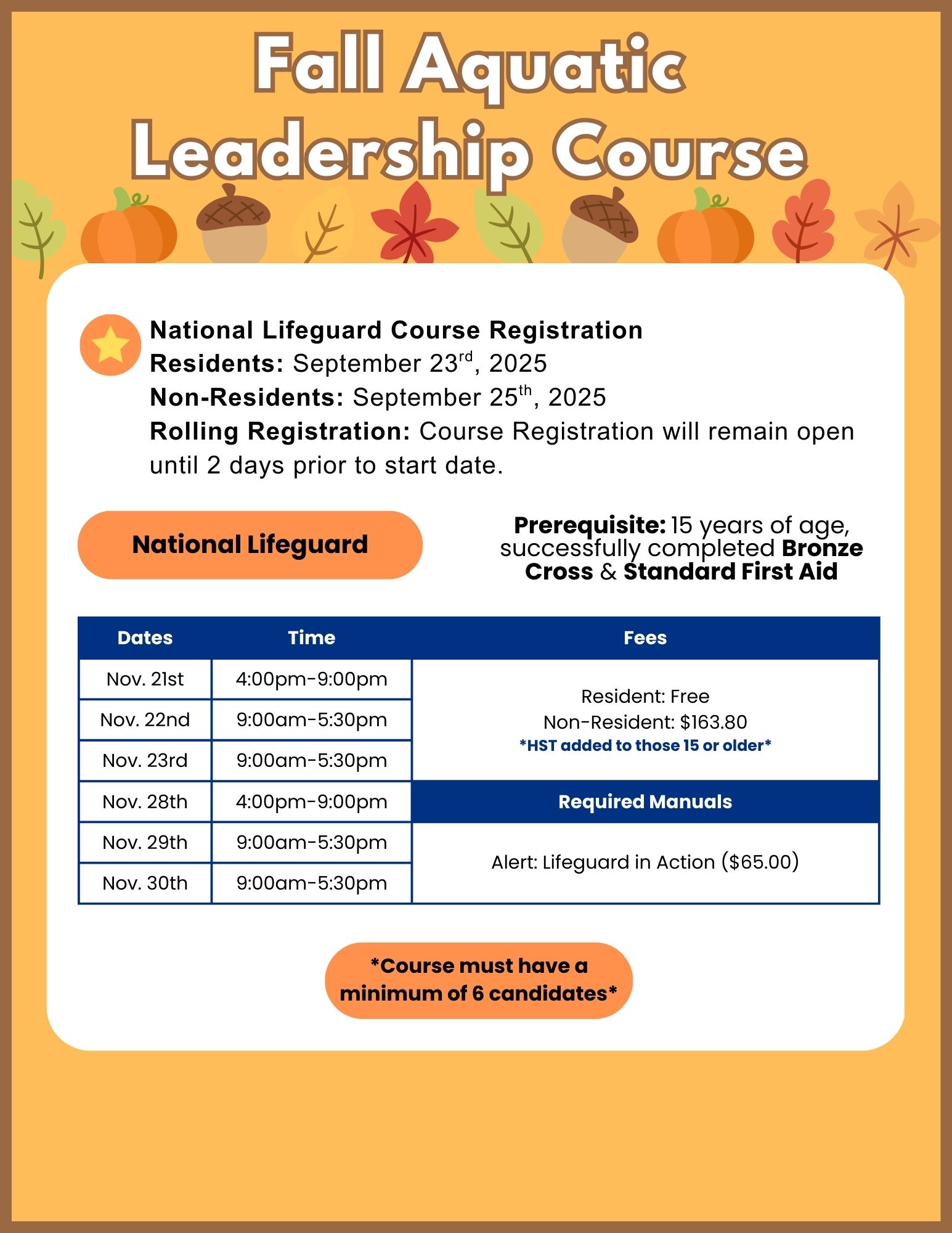 Fall Aquatic Leadership Course